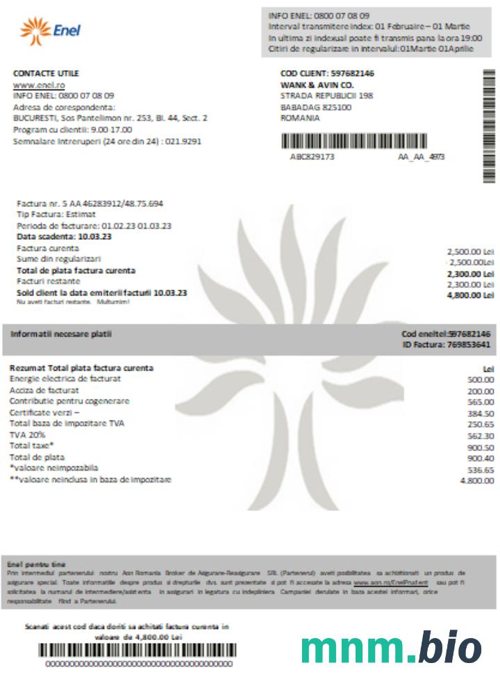 Enel electricity proof of address rachunek za usługi komunalne
